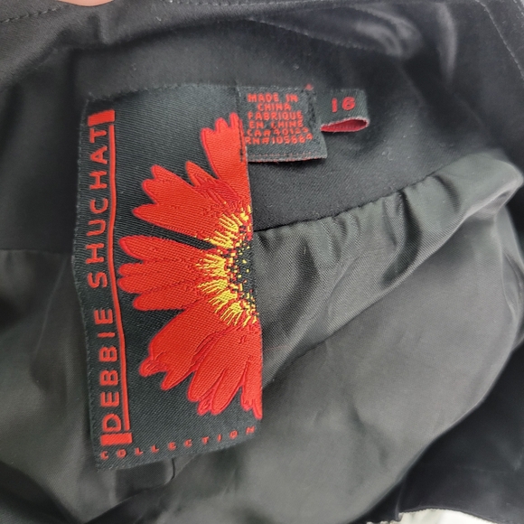 Debbie Shuchat Embroidered Jacket /Blazer Hook closures Size 16 Black 97% Cotton - Picture 12 of 16